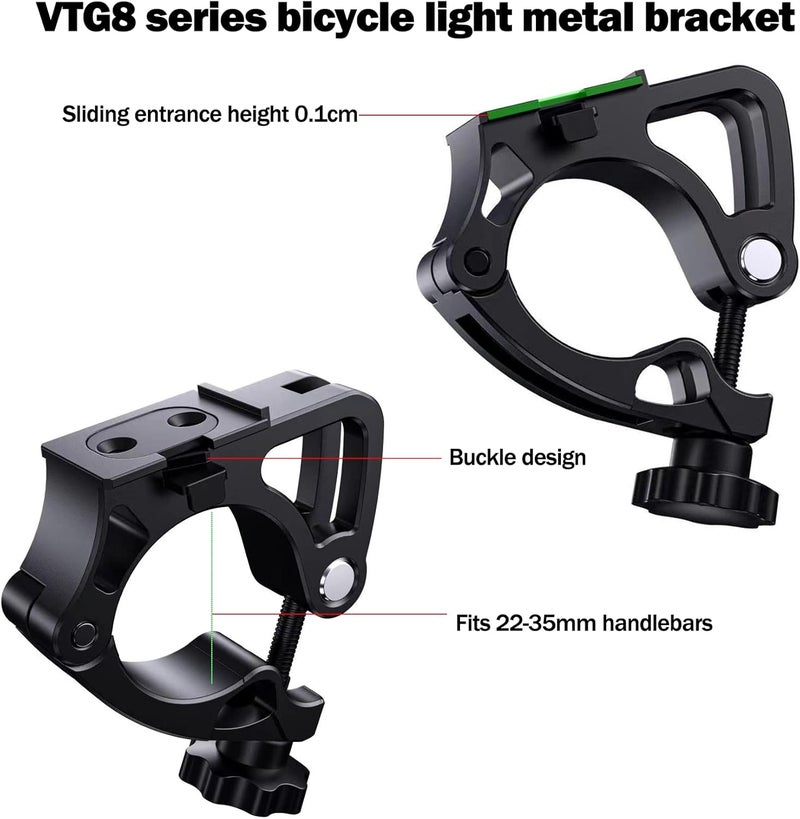 victagen Replacement Bracket for Bike Lights VTG8 VTG8Shield B3 Model, Bike Headlight Mount Base, Bicycle Light Holder, Easy to Install, for 22-35mm Handlebar, NOT for Y18 VTG10 Light - Image 5